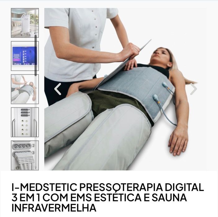 Máquina de Pressoterapia digital 3 em 1 com EMS estética e sauna infravermelha