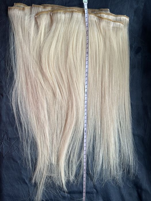 Волосся натуральне блонд на тресах заколках трессах волосы нвтуральные