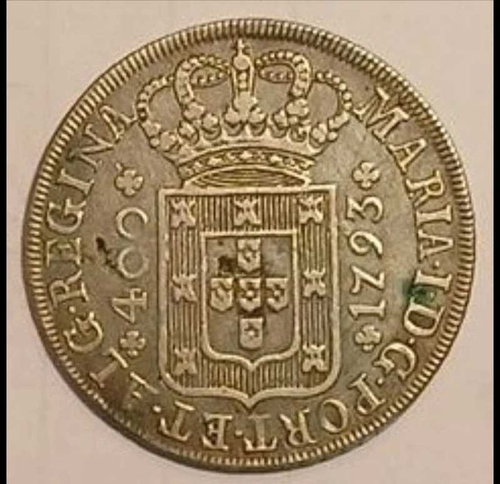 Moeda prata de 400 Reis