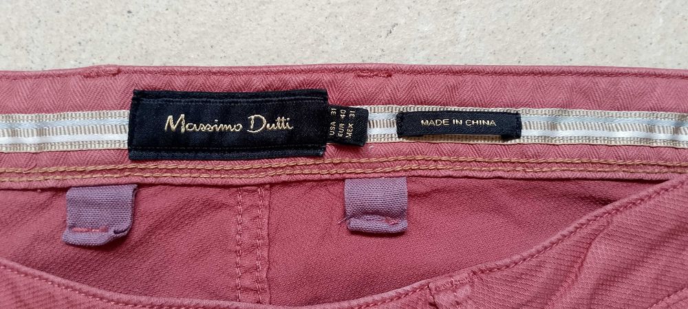 Джинси чоловічі підліткові Massimo Dutti Slim Fit малиновий колір бавовна USA 31 оригінал