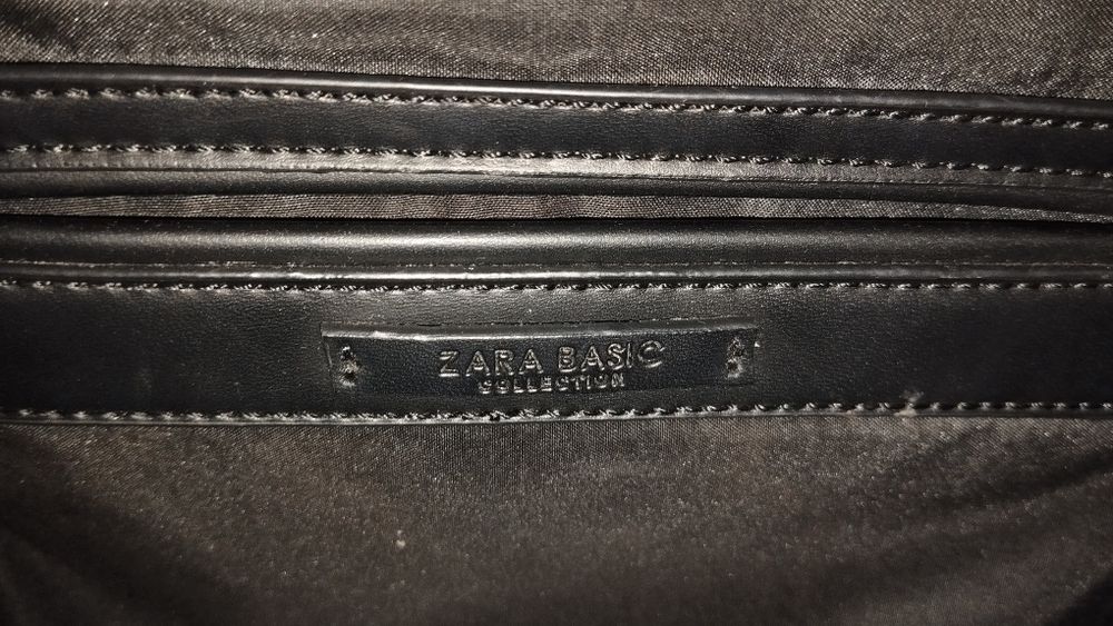 Сумка Zara чорна шкіряна б/у