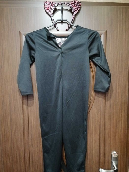 strój przebranie karnawałowe kot z opaską 2-4 lata