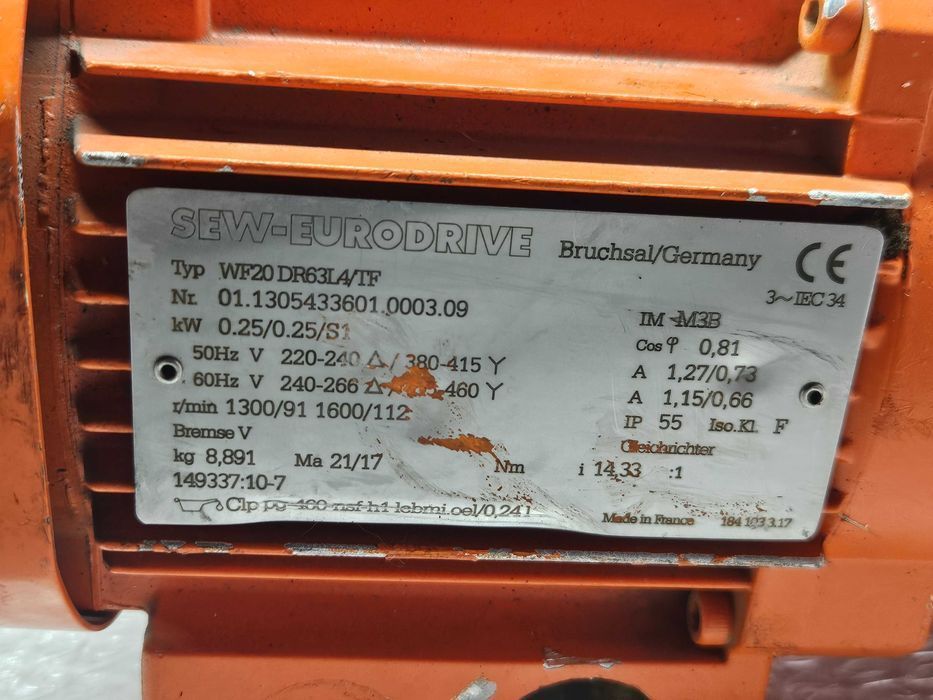 SEW-EURODRIVE Motoreduktor Silnik PrzekładniowyWF20/DR63L4/TF