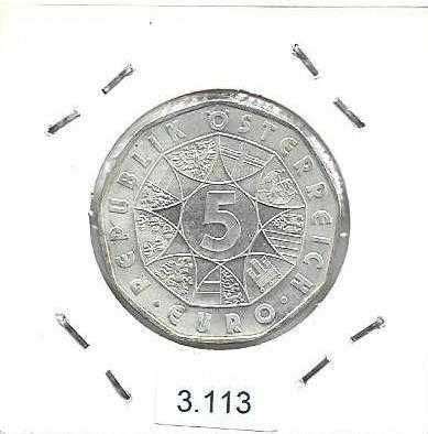 Áustria  - - 5 Euros - 2004 -- - Futebol Austríaco - - Moeda  de Prata