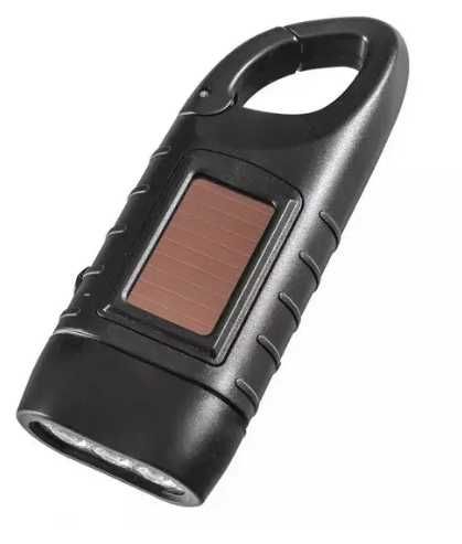 Ліхтарик з сонячною панеллю і динамою