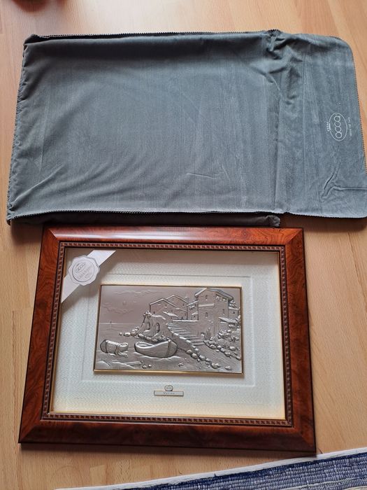 Quadro paisagem em Prata