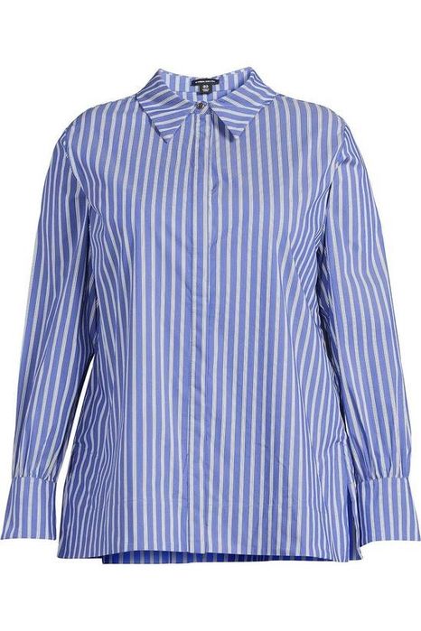 Karen Millen 46 3Xl Koszula Damska W Paski Poplin 100% Bawełna D2720