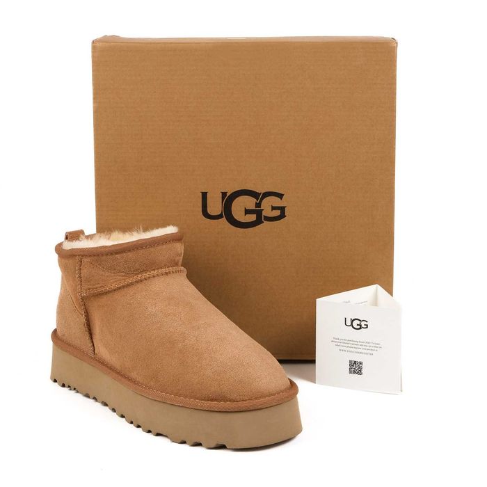 Натуральні жіночі уггі UGG Australia Ultra Mini women Chesnut