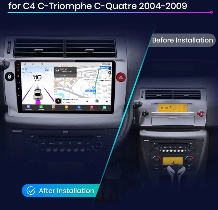 Rádio 9" android Citroen C4 2004 a 2014 WIFI GPS Novo