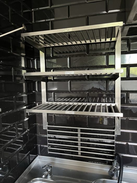 IKEA KUNGSFORS – regał ścienny / ociekacz do naczyń, stal nierdzewna 80×64,5×33 cm