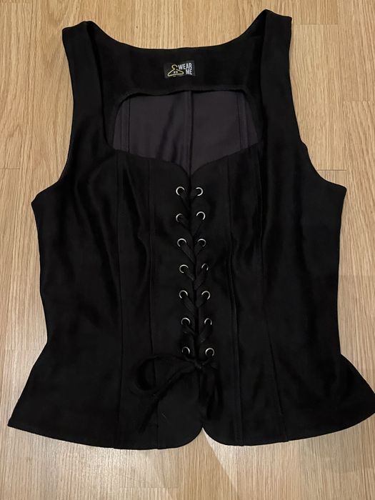 Черный корсет-топ