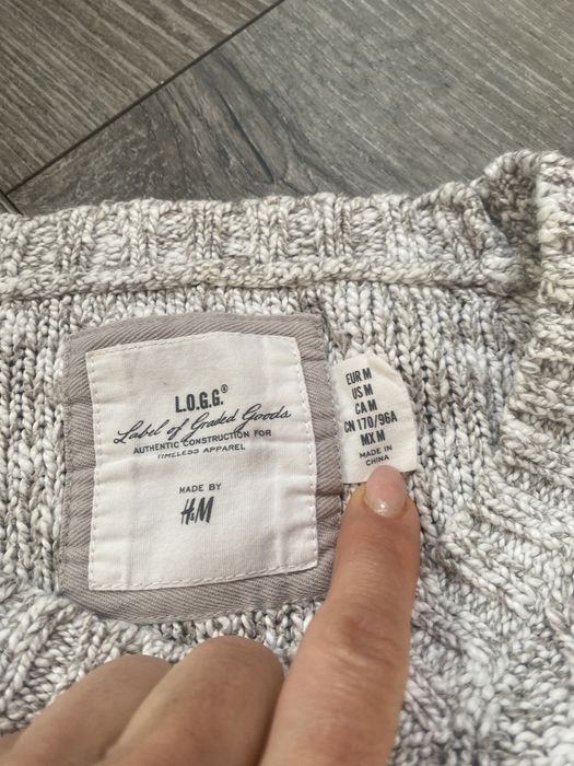 Piękny szary sweter H&M melanż rozm M