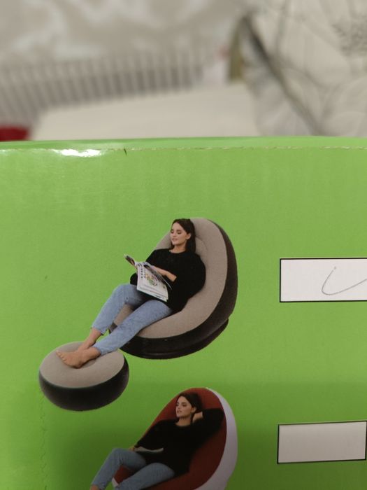 Надувний диван з пуфом,насосом Air Sofa