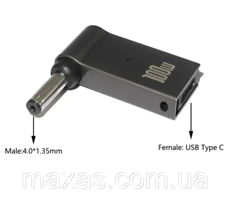 Переходник зарядки Туре-С на DC 4,0- 1,35 mm 100W для ноутбуков Asus