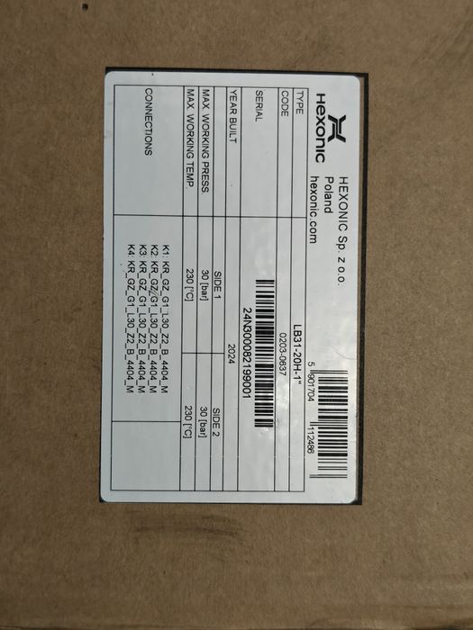 Wymiennik płytowy lutowany LB 31 20 1  20kW l + izolacja