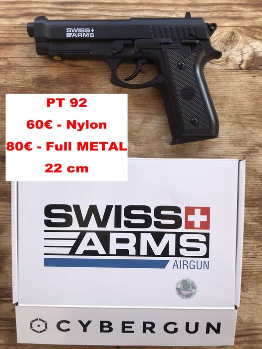 Pistolas Pressão de ar CO2 SEM blowback Borner  WC 401 - Crosman Wildcat - SwissArms PT92 e Jericho 941