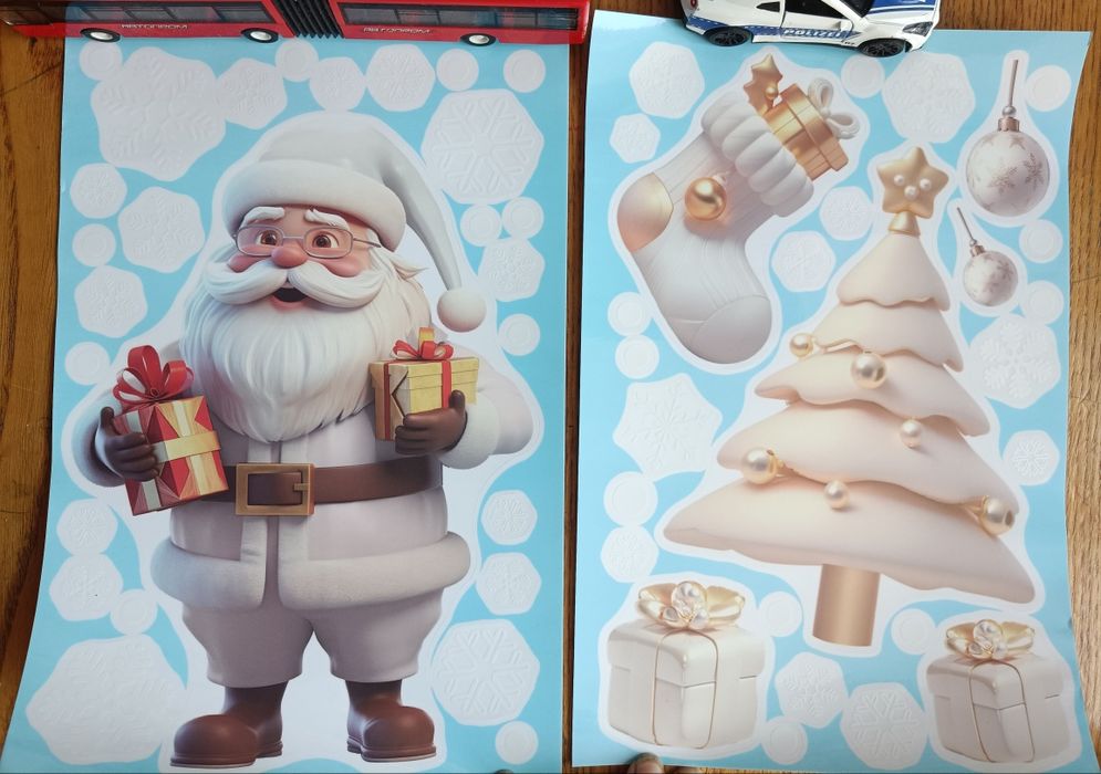 новорічні наклейки на вікна, багаторазові