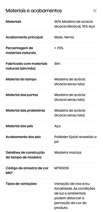 Móvel TV Kave Home Uxue 200cm – Madeira Maciça – Excelente Estado