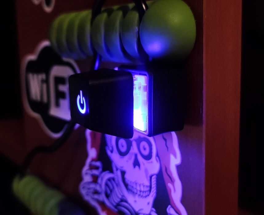 Кнопка для включення комп'ютера, 10 метрів, з підсвічуванням