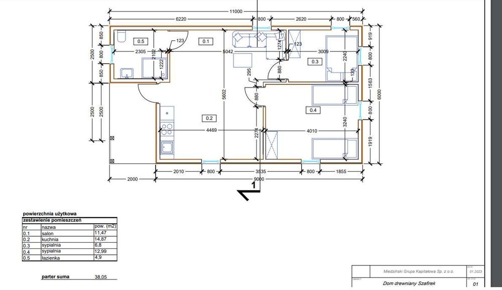 Domek,domki letniskowe,ogrodowe,drewniane, Szafirek 5x11do 70m2