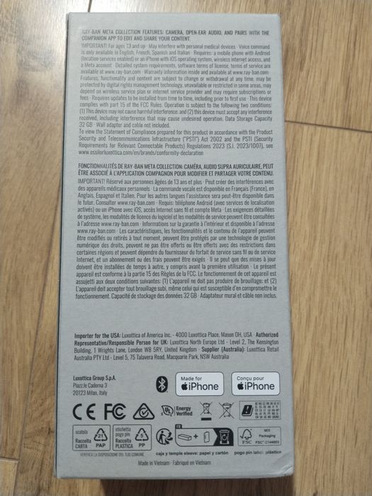 Розумні смарт-окуляри Ray-Ban Meta Wayfarer (Gen 2) RW4012 • Нові