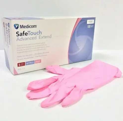 Рукавички нітрилові Medicom Extend Pink розмір XS/S/M (50 пар) рожевий