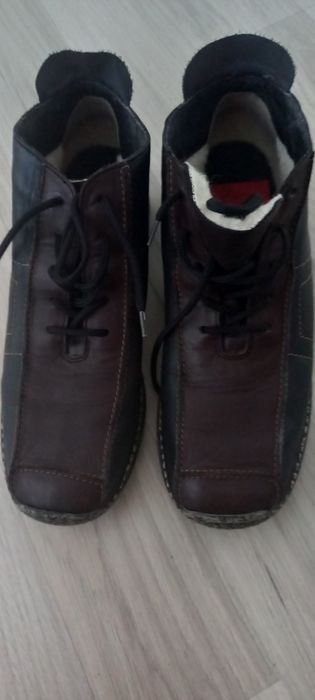 Botki damskie skórzane sznurowane Rieker