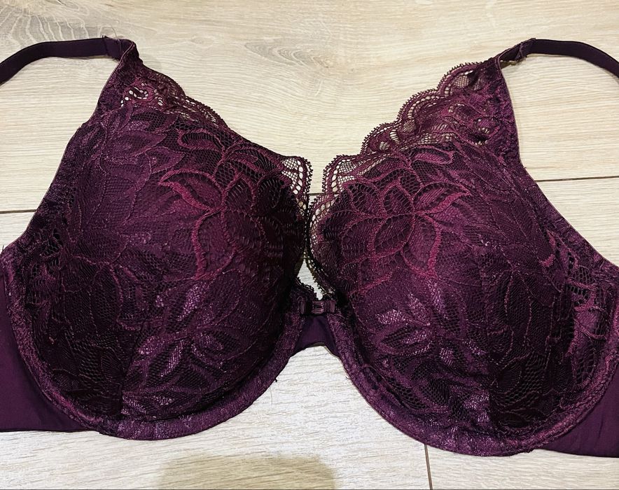 Stanik bordowy plus size