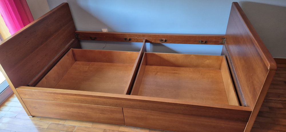Cama de solteiro com gavetas completa ótimo estado