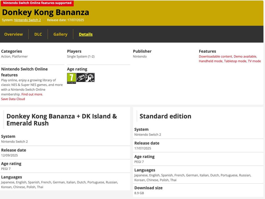 Donkey Kong Bananza Nintendo Switch 2