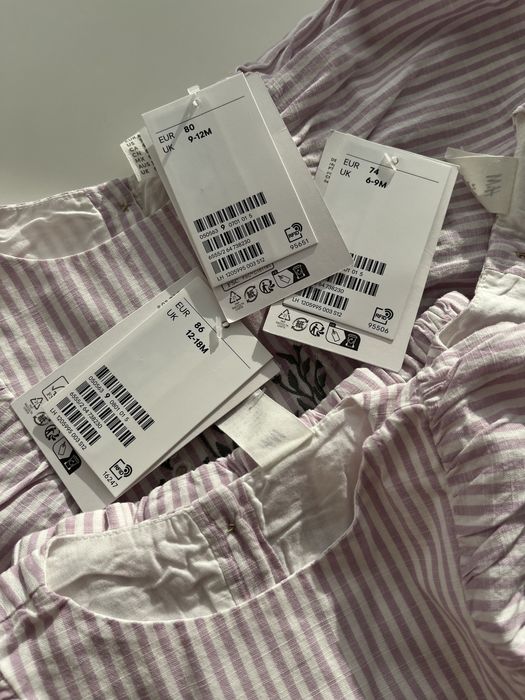 Костюм ліловий блуза та блумери з вишивкою, H&M, 74, 80, 86 р