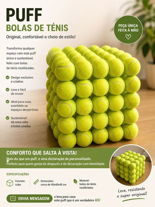 Puf resistente bolas de padel