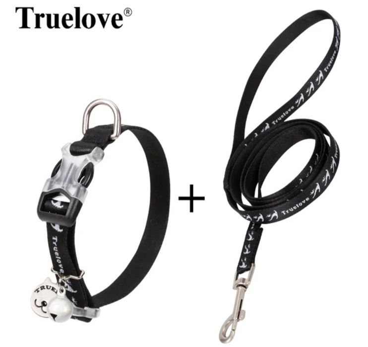 Ошейник с поводком для котов truelove