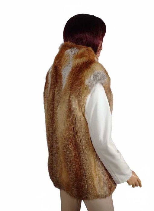 Kamizelka damska z naturalnego lisa rudego