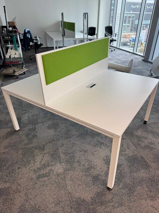 Biurko dwustanowiskowe 140x80 białe biurka bench biuro dom hotel