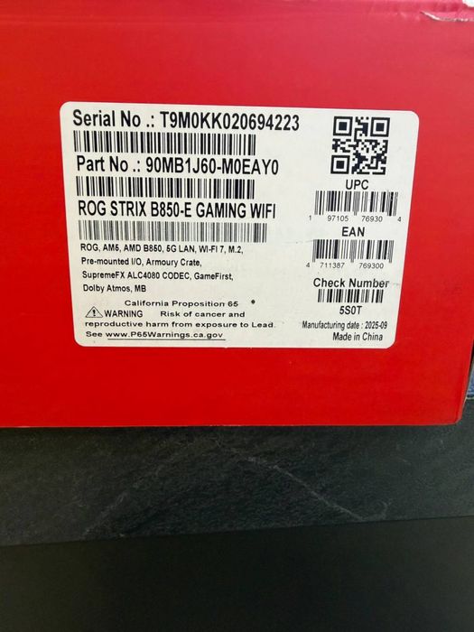 Asus rog strix B850-E gaming wifi новая