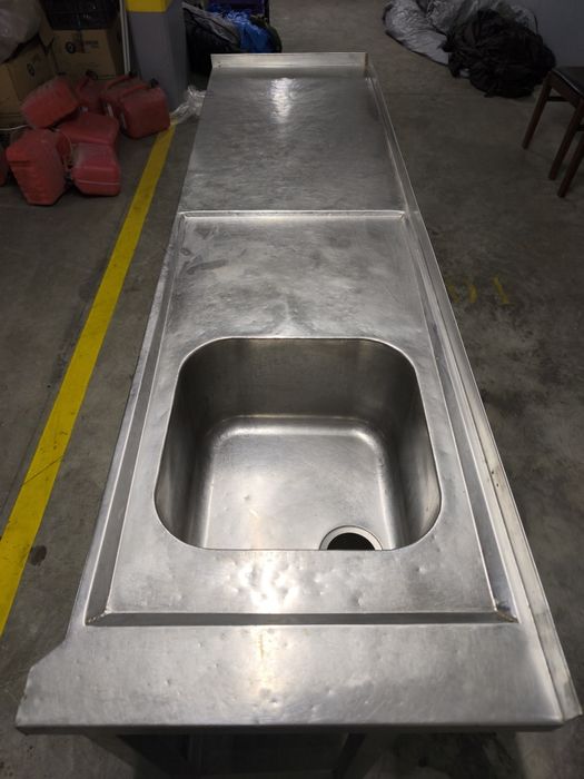 Bancada inox com cuba