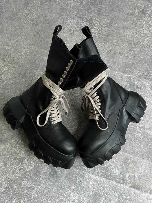 Черевики Rick Owens Dr. Martens Mega lace Tractor boots чорні ботинки