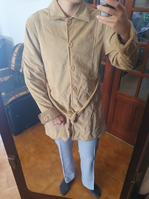 Casaco camurça comprido