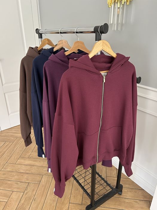 Bluza rozpinana z bawelny lenoshka z kapturem s m l xl uni oversize