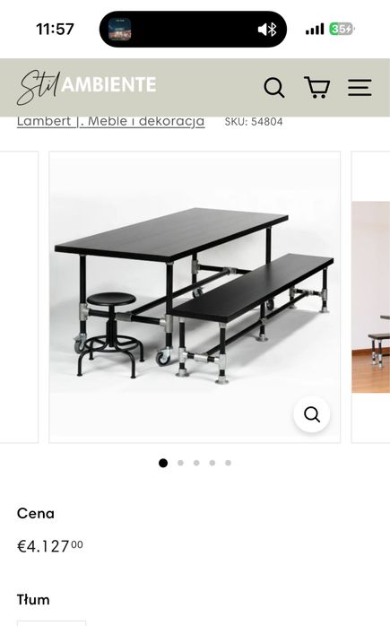 Stół industrialny Richad Lampert made in USA  ławka gratis