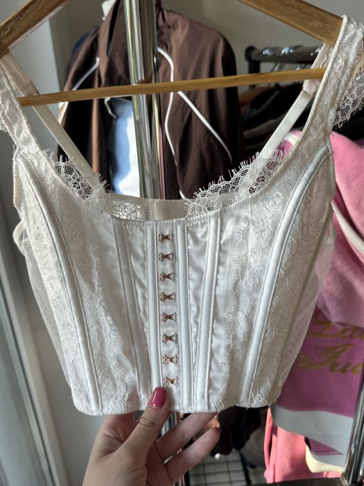 Корсет Victoria’s Secret, білий з мереживом