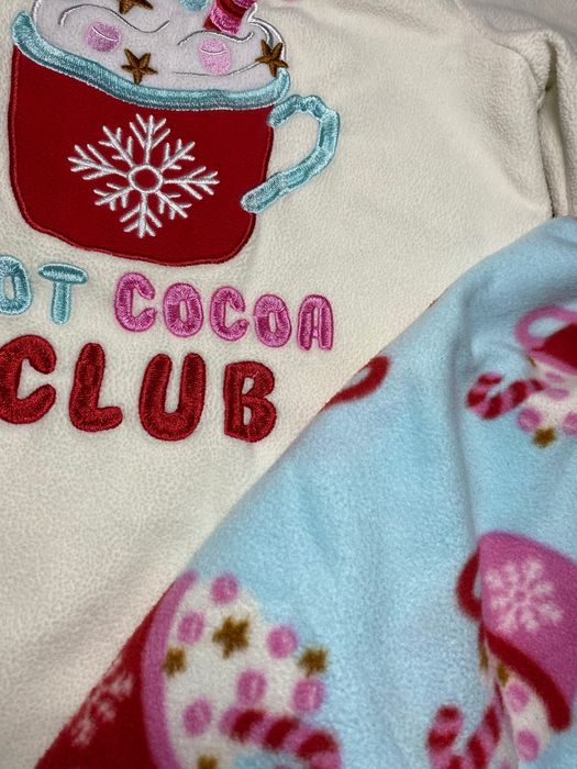 Тепла флісова піжама дівчинці 7-8р. комплект кофтинка і штани для дому