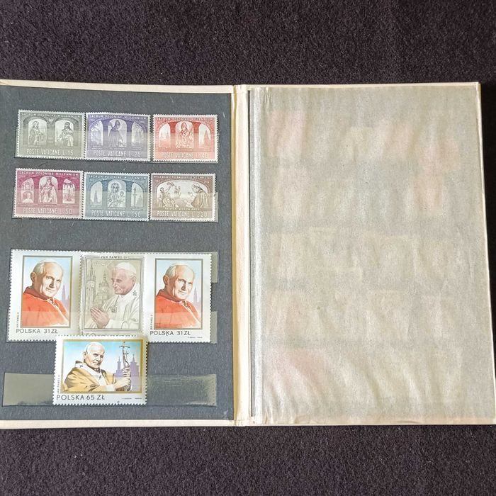 Klaser znaczków 32 szt Watykan Jan Paweł II Polska międzywojenne
