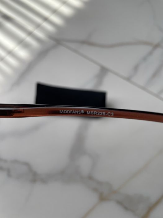 Nowe okulary Modfans biało brązowe oprawko wada 1.25