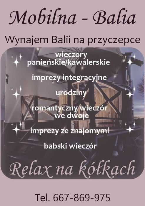 Mobilna Balia jacuzzi Kawalerski Panieński Urodziny