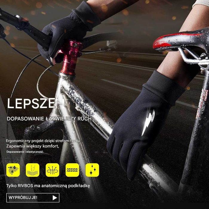 Rękawice zimowe termiczne dotykowe smartphone antypoślizgowe sport L
