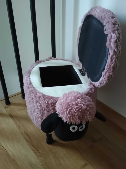 Pufa zwierzak ze schowkiem SHEEP Różowy