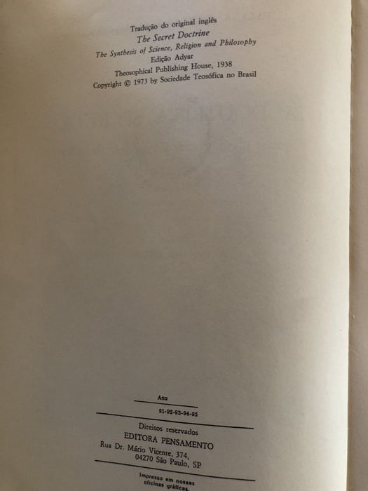 Livro “A Doutrina Secreta” de Helena P. Blavatsky