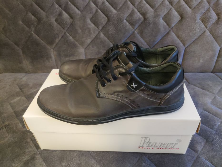 Buty skórzane męskie, półbuty Polbut